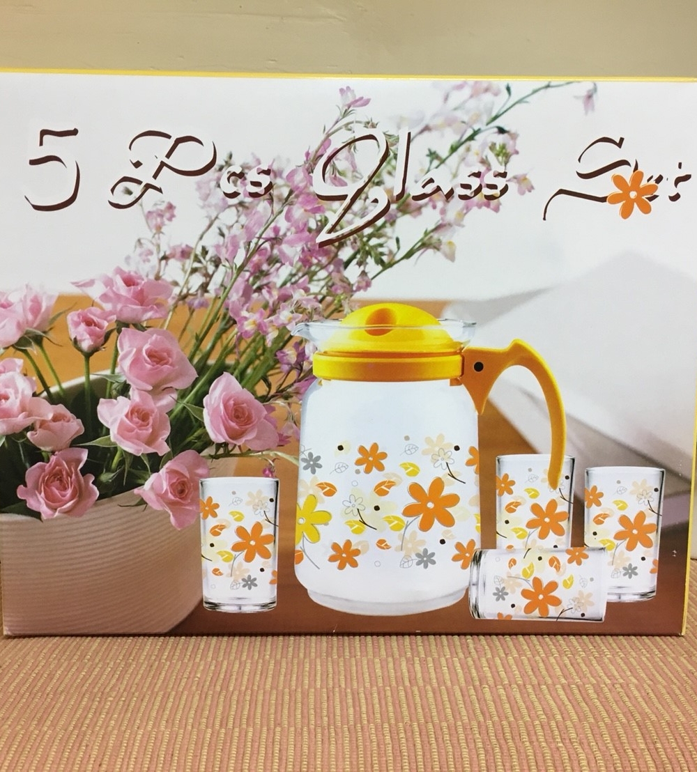 ชุดเหยือกใส พิมพ์ลาย + แก้ว 4 ใบ G-9588 - Image 3